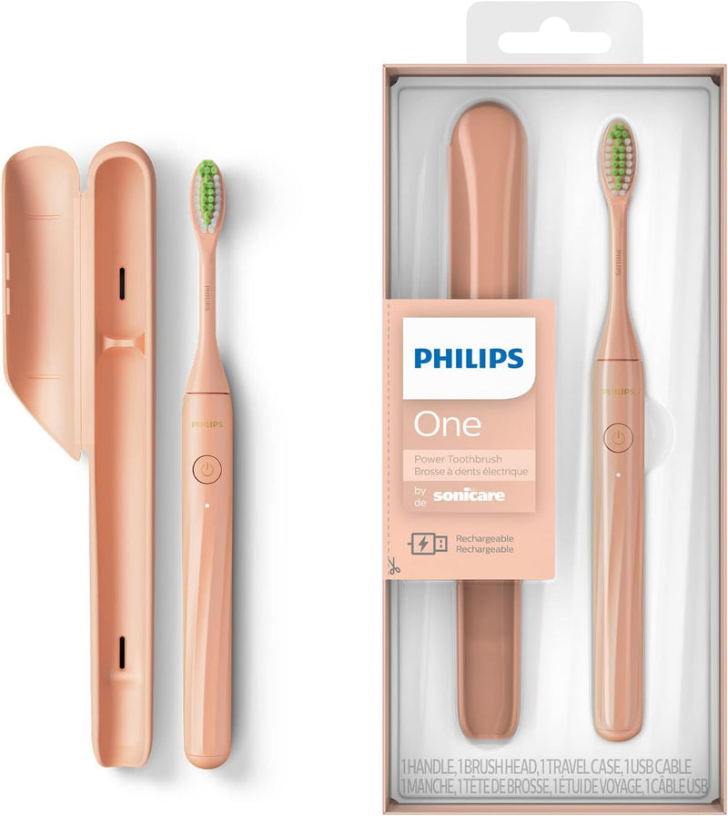 Philips One elektrische Zahnbürste mit USB-Ladung, Silber (Modell HY1200/25) Shimmer (USB-A), Shimme