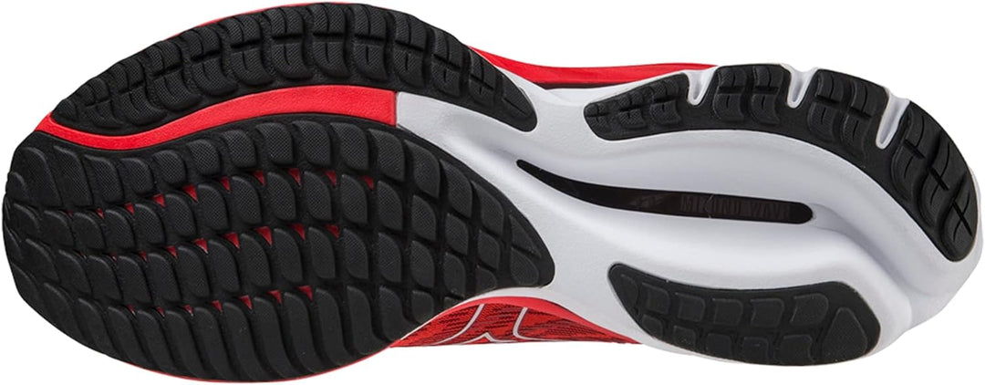 Mizuno Herren Wave Rider 26 Sneaker 42.5 EU Ignition Red White Black, 42.5 EU Ignition Red White Bla