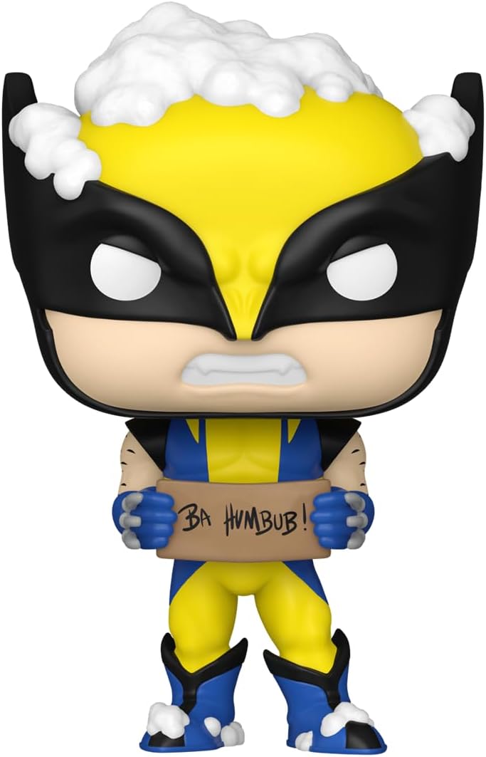 Funko Pop! Marvel: Holiday - Wolverine mit Sign - Vinyl-Sammelfigur - Geschenkidee - Offizielle Hand