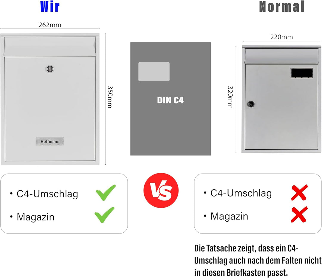 Zedelmaier Mehrfamilienhaus personalisiert 4er Briefkastensysteme DIN C4 Briefkastenanlage Briefkäst