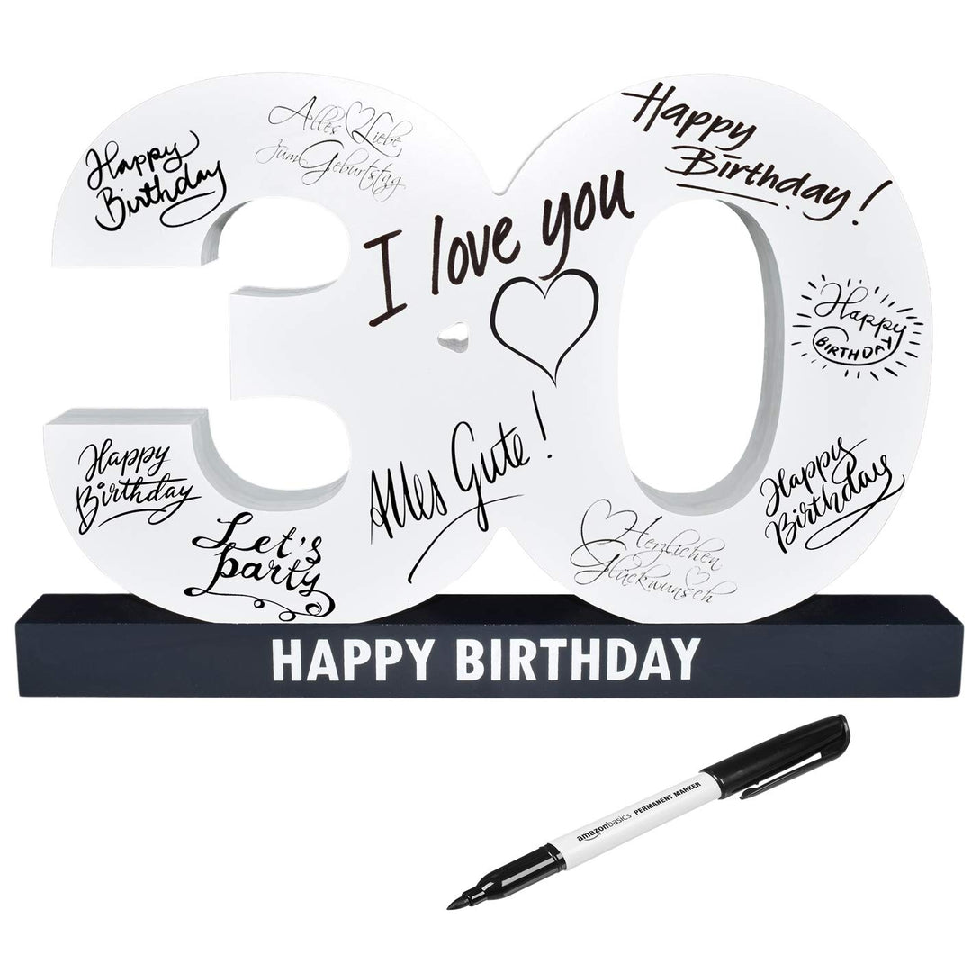 CREOFANT XL Gästebuch 30. Geburtstag · Gästebuch Happy Birthday · 37 x 24 x 4 cm · 30. Geburtstagsge
