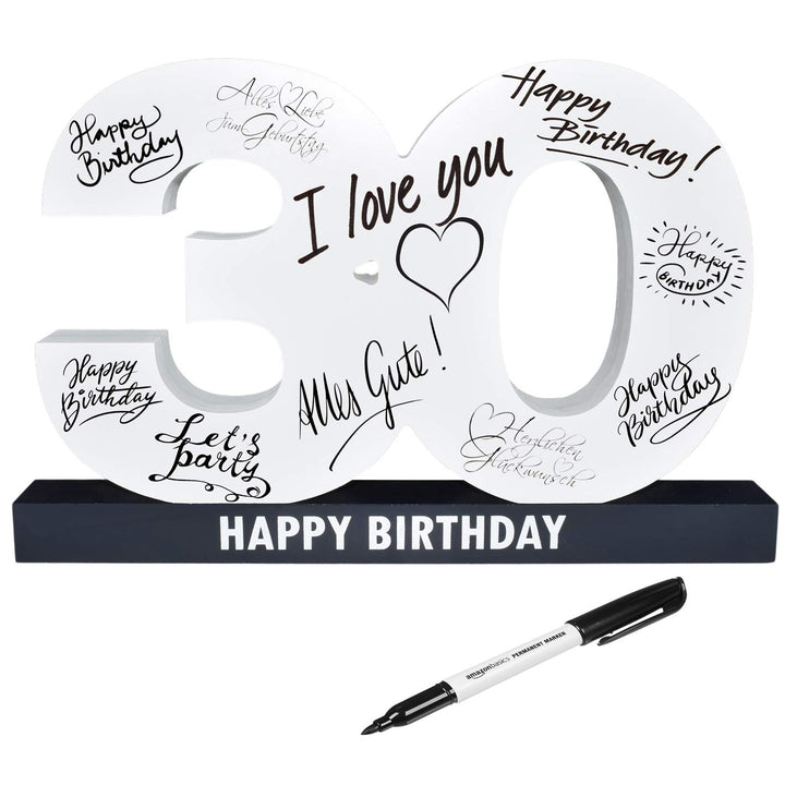 CREOFANT XL Gästebuch 30. Geburtstag · Gästebuch Happy Birthday · 37 x 24 x 4 cm · 30. Geburtstagsge