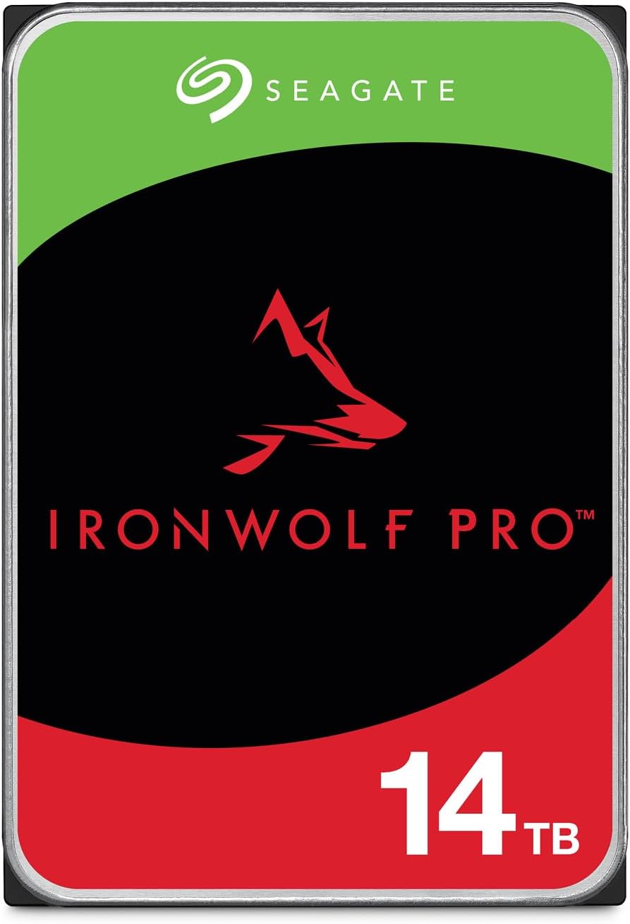 Seagate IronWolf Pro 14 TB, NAS interne Festplatte, 3.5 Zoll, 7200 U/Min, CMR, 256 MB Cache, SATA 6