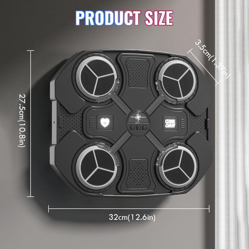 OneNine Bluetooth Music Boxing Machine, Boxmaschine mit Musik, Wandmontiertes Boxziel, LED Musik Box
