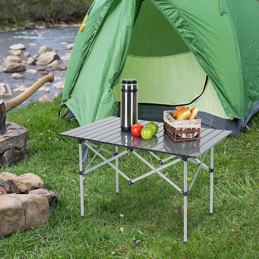 Relaxdays Campingtisch, Faltbarer Beistelltisch, HBT 55 x 95 x 53 cm, Camping & Picknick, Klapptisch