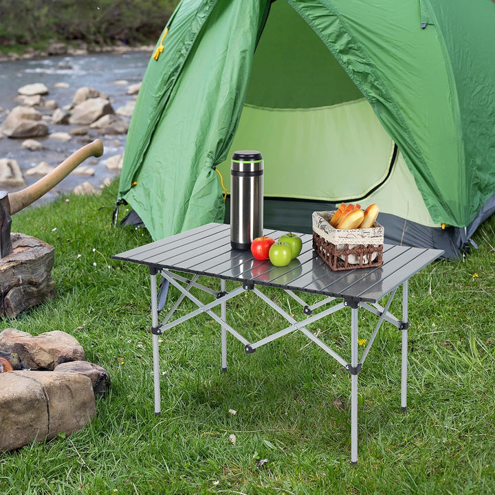 Relaxdays Campingtisch, Faltbarer Beistelltisch, HBT 55 x 95 x 53 cm, Camping & Picknick, Klapptisch