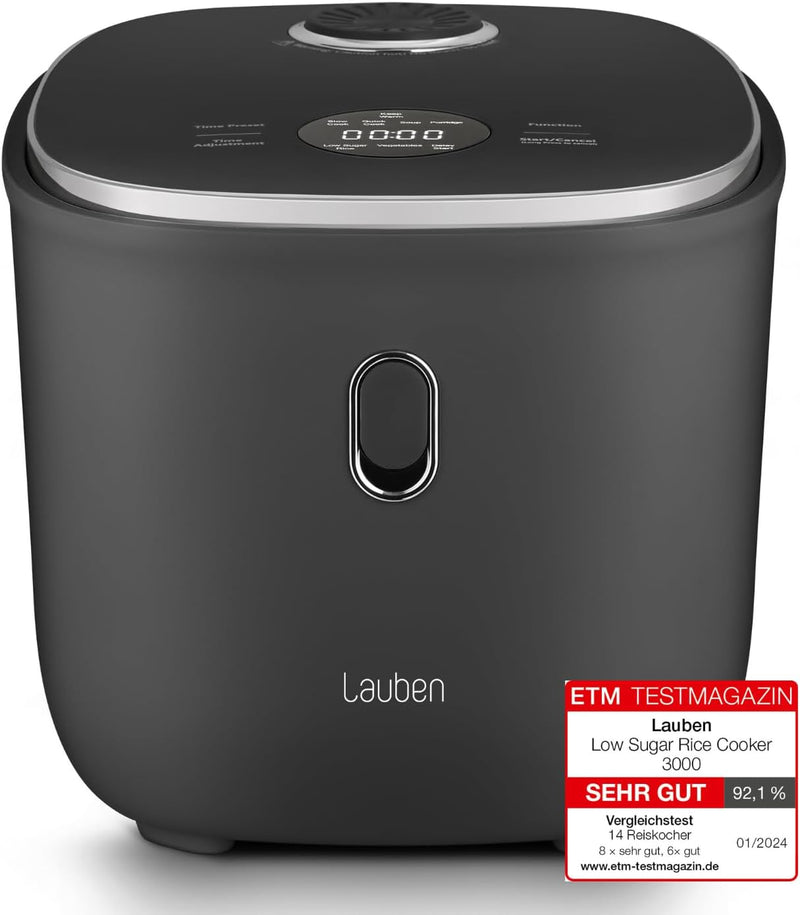 Lauben Low Sugar Reiskocher Rice Cooker mit Low-Sugar-Funktion, 3l Volumen, 6 modi, verzögerter Star