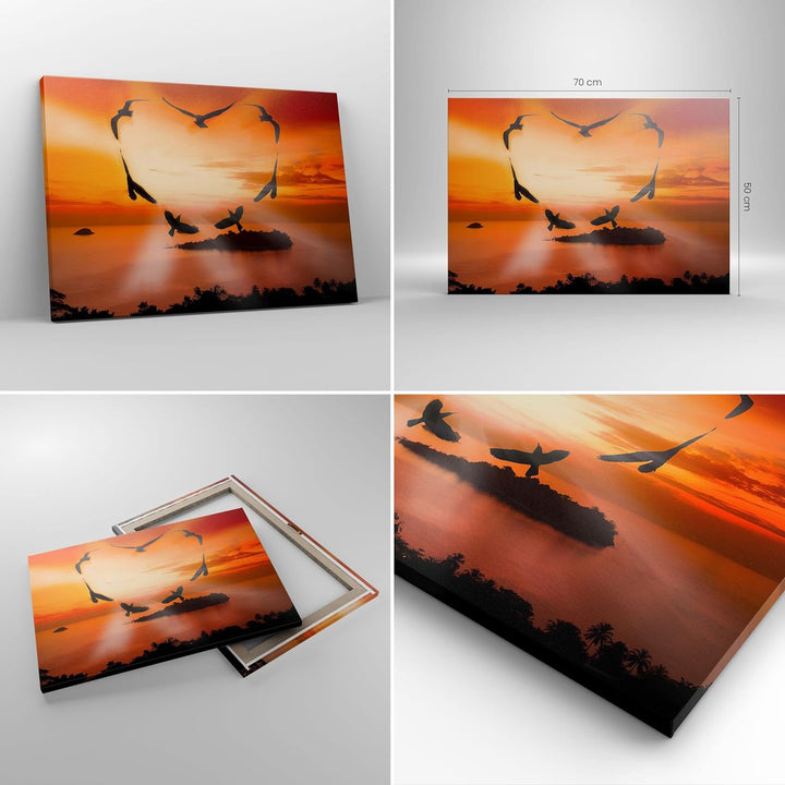 Bilder auf Leinwand Natur Landschaft Insel Meer Leinwandbild 70x50cm Wandbilder Dekoration Wohnzimme
