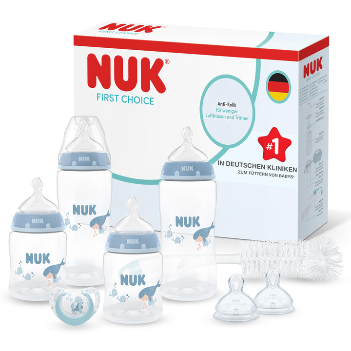 NUK First Choice Perfect Start Babyflaschen-Set | 0–6 Monate | 4 x Anti-Kolik-Trinkflaschen (150 ml,