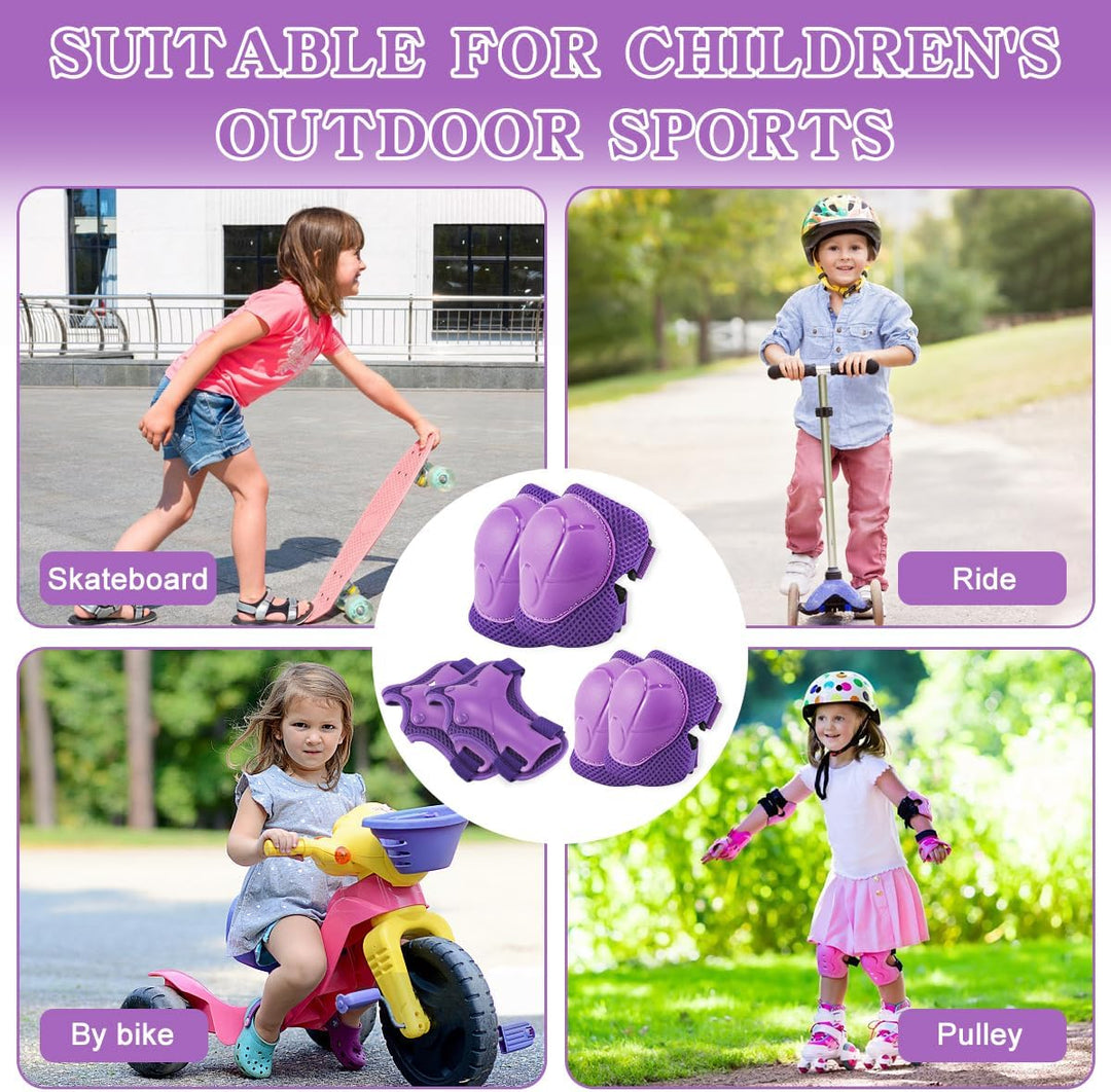 Skateboard-Protektoren für Kinder, 6-in-1 für Skateboarding, Rollschuhlaufen und Radfahren (lila)