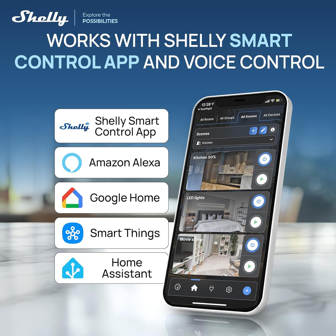 Shelly Wall Display X1i Silber - Smarte Bedienzentrale mit 4" Touchscreen, Integriertes Relais, Lich