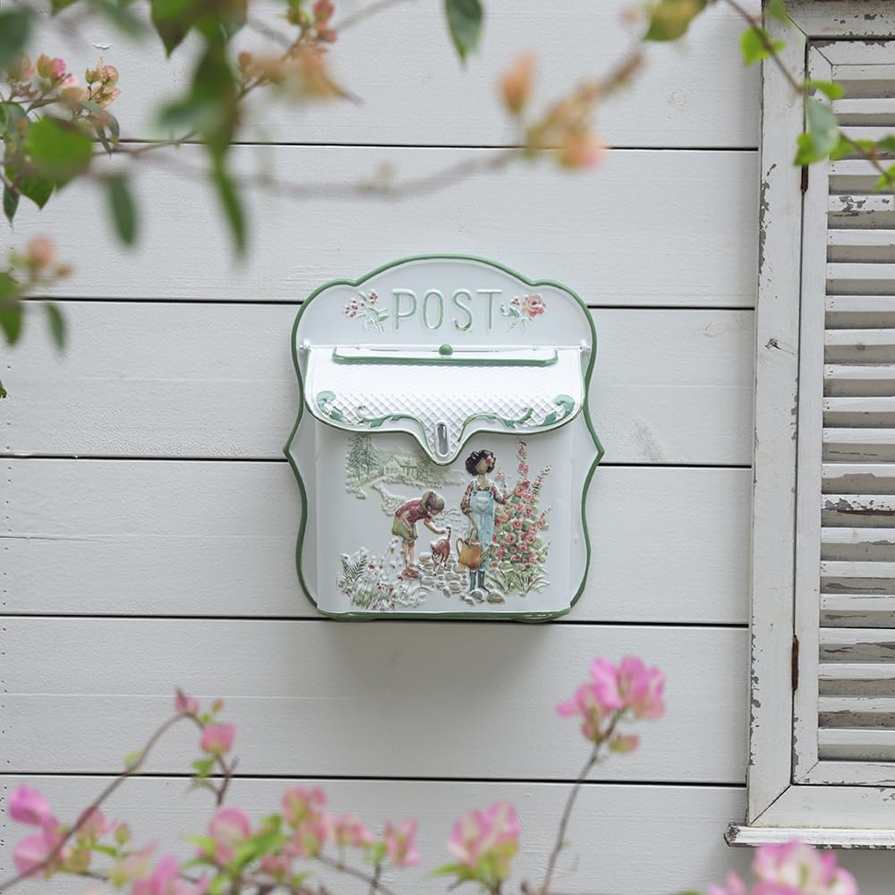 Briefkasten Vintage Shabby Briefkasten Anthrazit Retro Postkasten Landhausstil Metall Wandbriefkaste