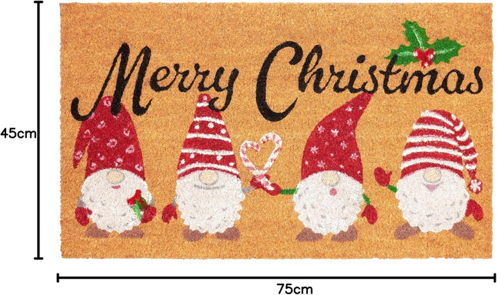BRUBAKER Weihnachtsfussmatte für Aussen und Innen - Merry Christmas - 45 x 75 cm Schmutzfangmatte au