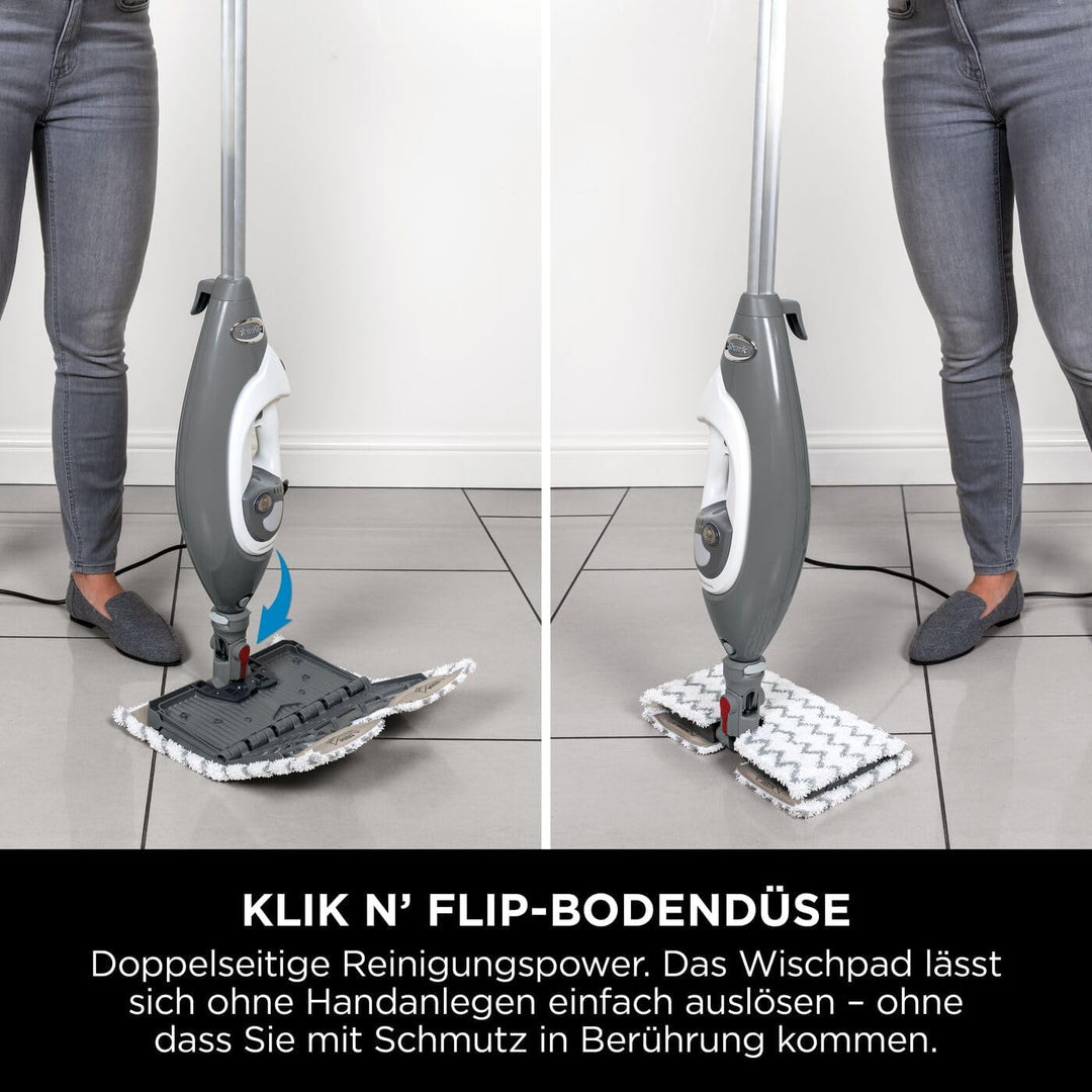 Shark Boden- & Hand-Dampfreiniger [S6005EU] Dampfmopp, Multi-Funktionsgerät, Weiss/Grau 3-in-1