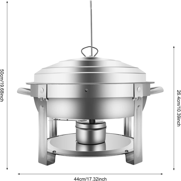 Chafing Dish 7,5 L Edelstahl Rund Warmhaltebehälter für Buffet Catering | 7,5 L Fassungsvermögen · 4