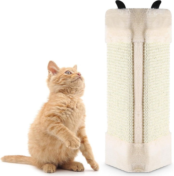 Katzenkratzmatte Kratzbrett aus Sisal und Massivholz – langlebige Kratzmatte für Katzen, Robustes Kr