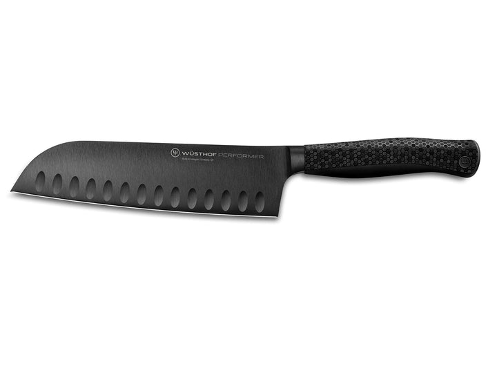 WÜSTHOF Performer Santoku 17 cm, Schwarz,silber Santoku, 17 cm Klinge Single