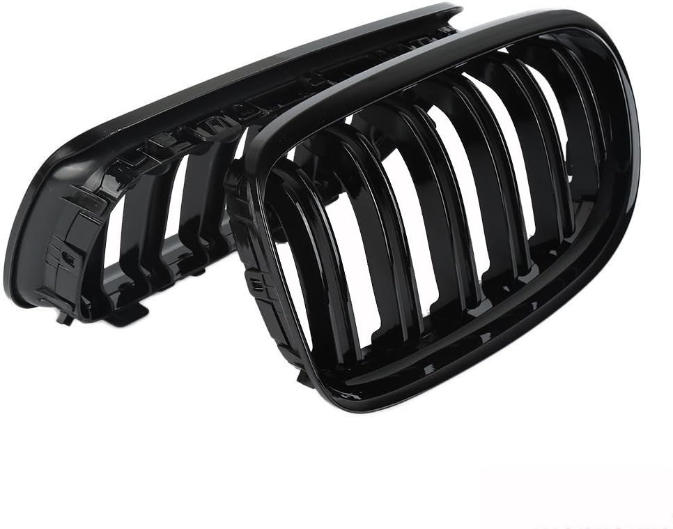 Ricoy Kfz-Kühlergrill mit Doppellamellen, glänzend, schwarz