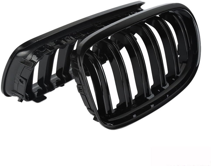 Ricoy Kfz-Kühlergrill mit Doppellamellen, glänzend, schwarz