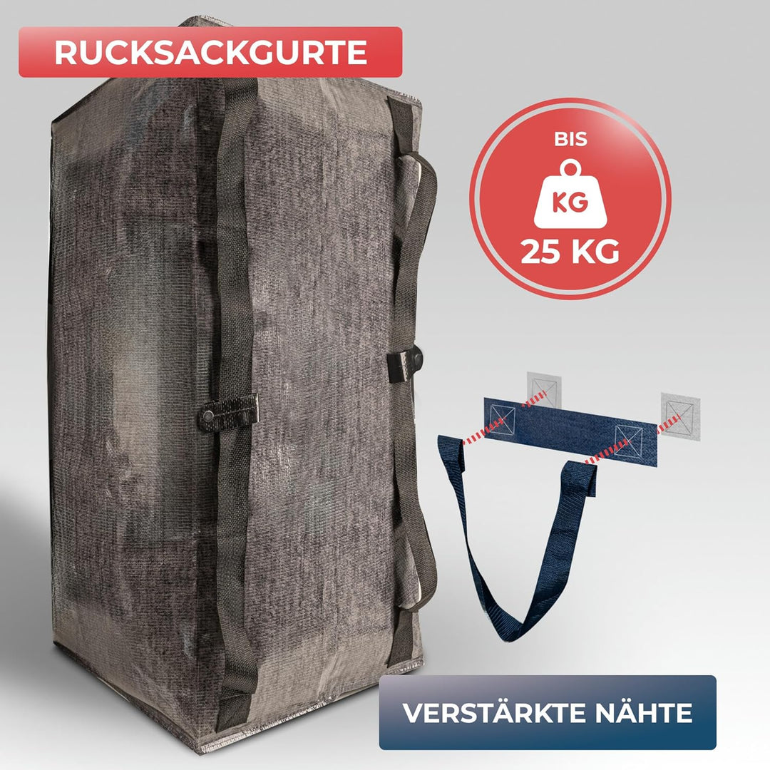 WRAPPYBAG 8er-Set Kunststoff Aufbewahrungstasche – Jumbo XXL Tasche Gross – Wasserabweisend, Stabil,