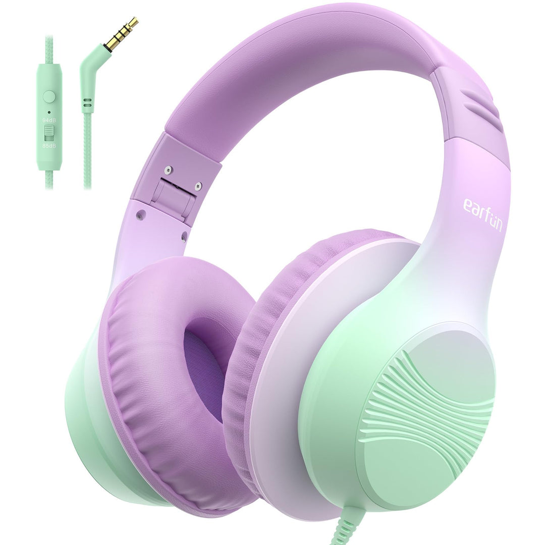 EarFun Kinder Kopfhörer, Over-Ear Kopfhörer für Kinder mit Kabel, 85/94dB Lautstärkenbegrenzer, Falt