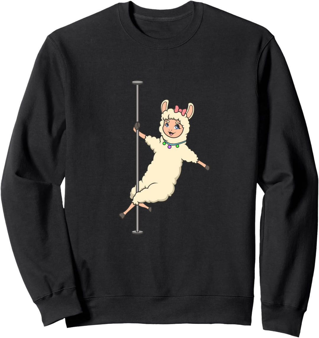 Lama an der Pole Dance Stange - Pole Fitness Sweatshirt