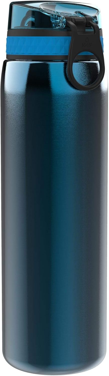 Ion8 1 Liter Edelstahl Trinkflasche, Auslaufsicher, Einhandöffnung, Sichere Verriegelung, Spülmaschi