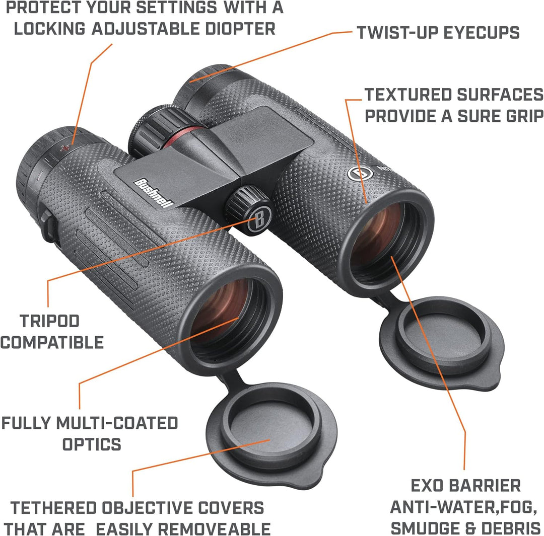 Bushnell Bn1036b Nitro-Fernglas, 10 x 36 mm, schwarzes Dach, Multi, Einheitsgrösse