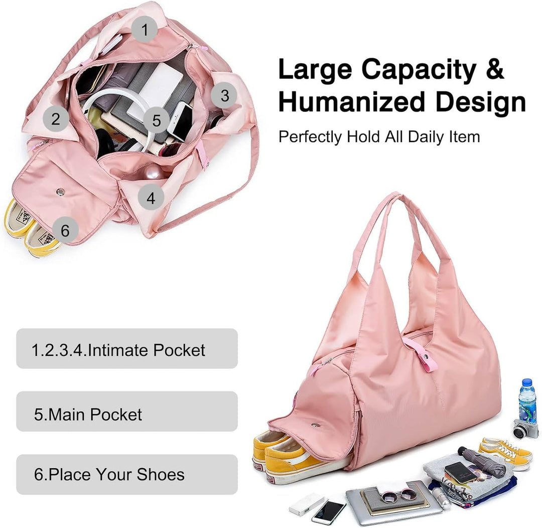 FANDARE Yogatasche Sporttasche Reisetasche Herren Damen Weekender mit Schuhfach Ryanair Handgepäck T