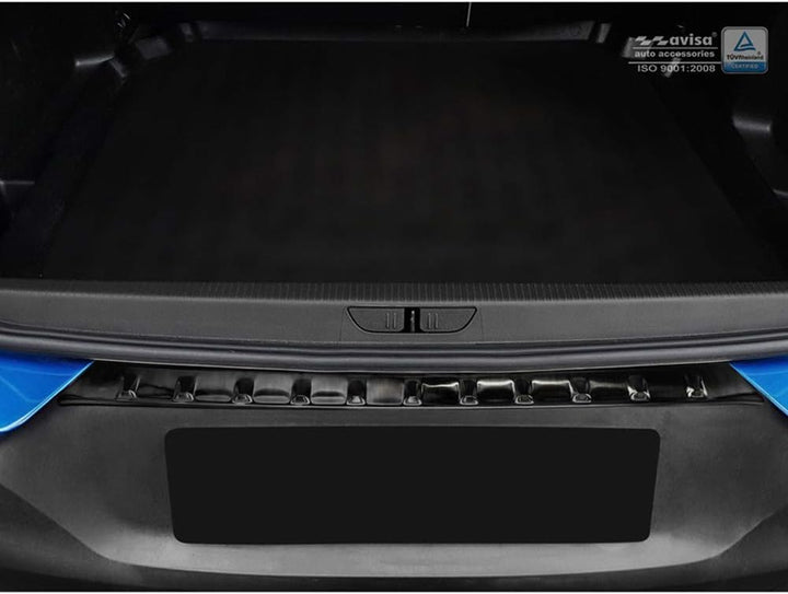 Schwarz Edelstahl Heckstossstangenschutz kompatibel mit Opel Grandland X 2017-2021 'Ribs'