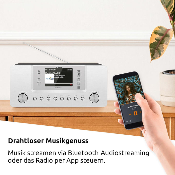 TechniSat DIGITRADIO 574 IR – Stereo-Internetradio (DAB+, FM, WLAN, Bluetooth-Audiostreaming, 4 Zoll