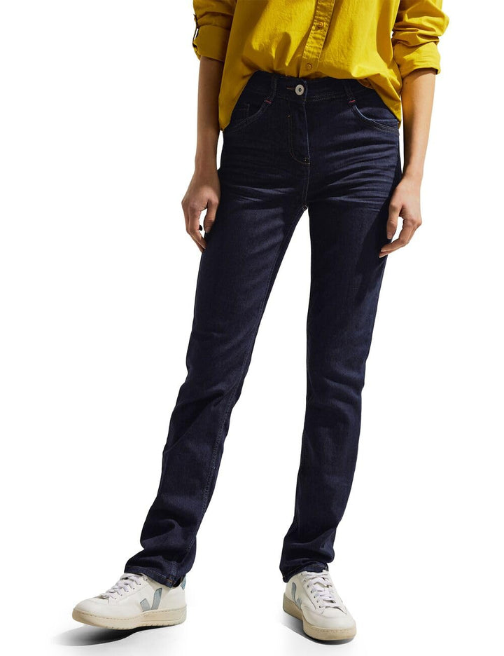 Cecil Damen Jeanshose Straight und High 26W / 30L Spült (Blau), 26W / 30L Spült (Blau)