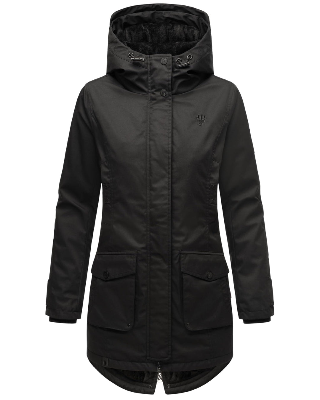 Navahoo Damen Übergangsjacke Warmer Kurzmantel Regenjacke wasserdicht mit Kapuze Brinjaa XS-XXL S Sc