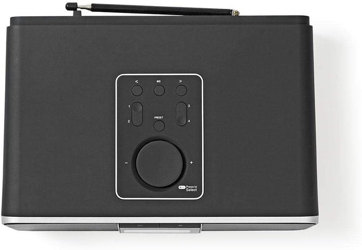 Nedis - Internetradio - 42 W - DAB+ - UKW - Bluetooth® - Farbe: Schwarz - Weck und Snooze Funktion -