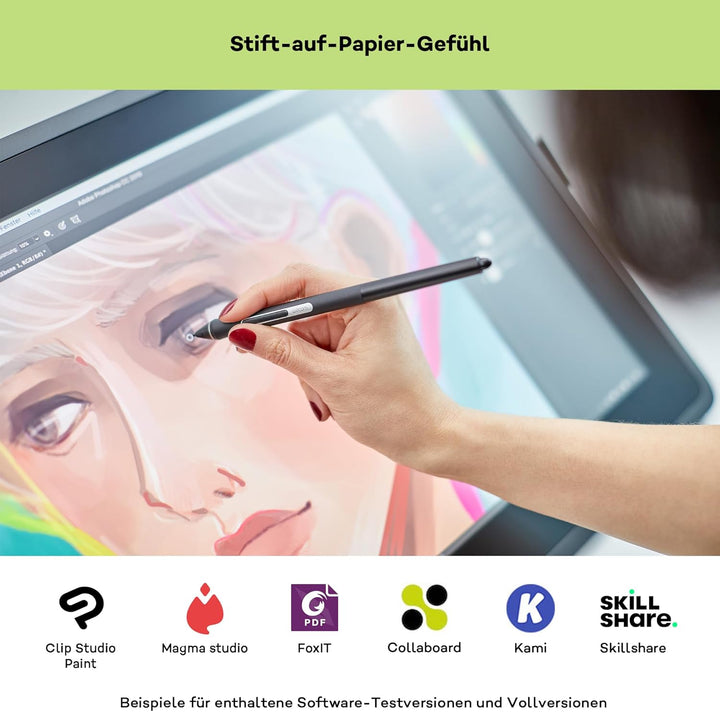 Wacom Cintiq 22 Kreativ-Stift-Display Tablet (mit Standfuss, zum Illustrieren & Zeichnen direkt auf