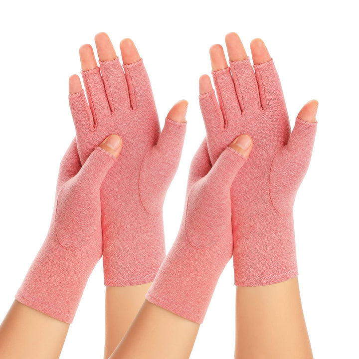 2 Paar Arthritis Kompressionshandschuhe für Damen und Herren, Karpaltunnelschmerzlinderung, fingerlo