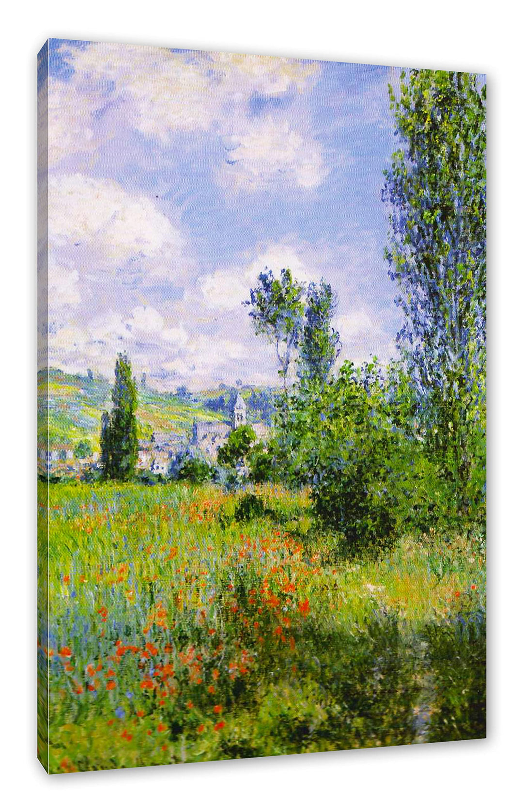 Claude Monet - Aussicht von Vétheuil- Impression als Leinwandbild / Grösse: 100x70 cm / Wandbild / K