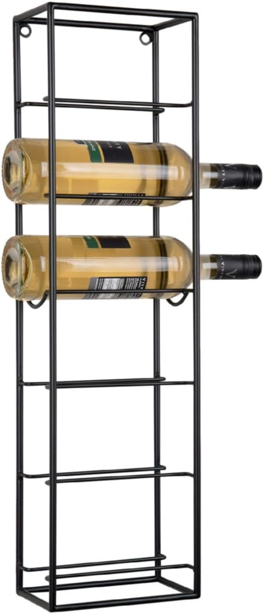 Present Time Weinregal Single - Schwarz - 18x11.5x66cm - Rechteck - Eisen - Weinregal für Flaschen -