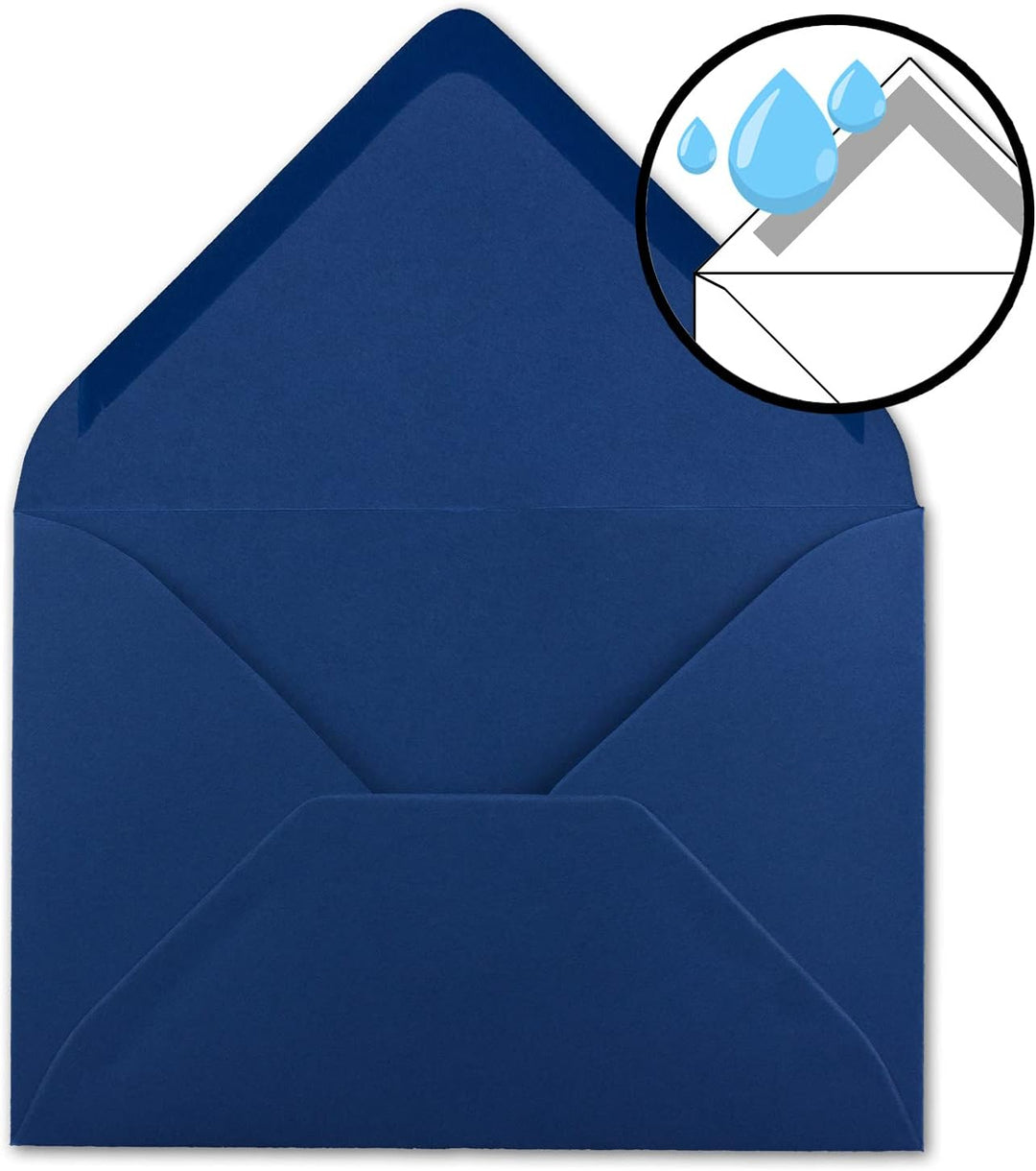 Briefumschläge in Nachtblau - 50 Stück - DIN C5 Kuverts 22,0 x 15,4 cm - Nassklebung ohne Fenster -