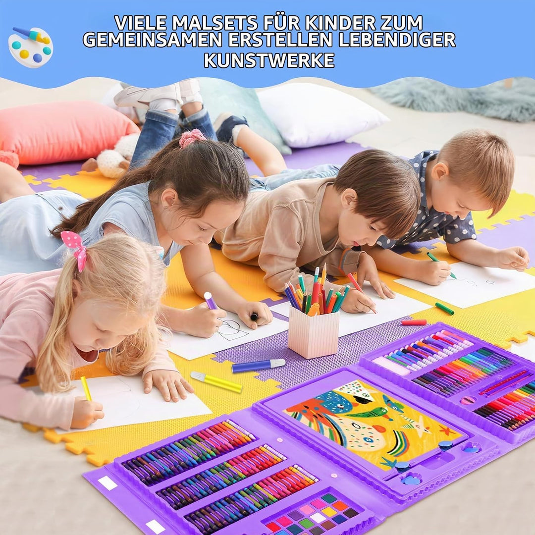 TCJJ Mermaid 208Pcs Meerjungfrau Kunstset für Kinder, Mädchen Zeichenset mit Meerjungfrau Malbuch, Ö