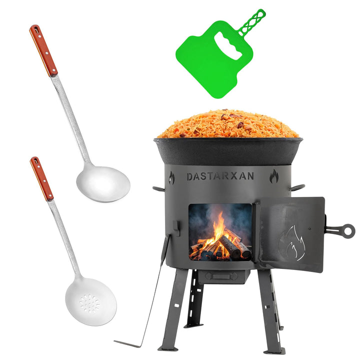Ø41cm Uchag 2mm stahl Utschak Feuerstelle Utschag Campingofen 16L Kazan WOK Kasan (Runder boden) Fel