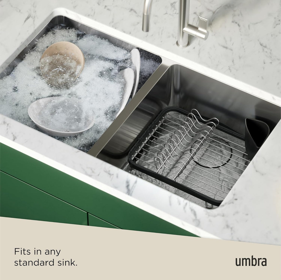 Umbra SINKIN Dish Rack SMK/NKL Schwarz/Nickel Mittel, Schwarz/Nickel Mittel
