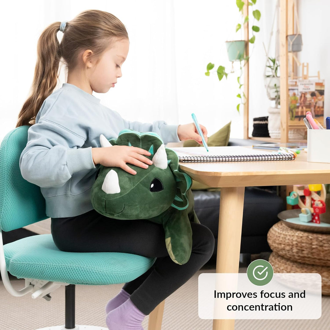 ODOXIA Gewichtskuscheltier Dinosaurier | 2,3 kg Anxiety Weighted Dino Plüschtier für Kinder & Erwach