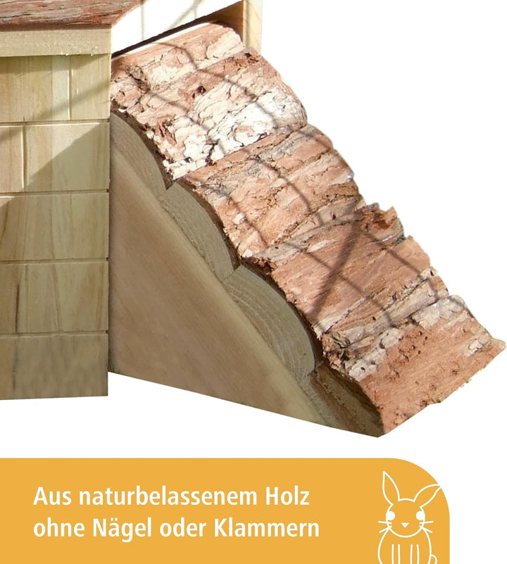 Nagerhaus mit Rampen NATURE 37 x 37 x 16 cm, braun