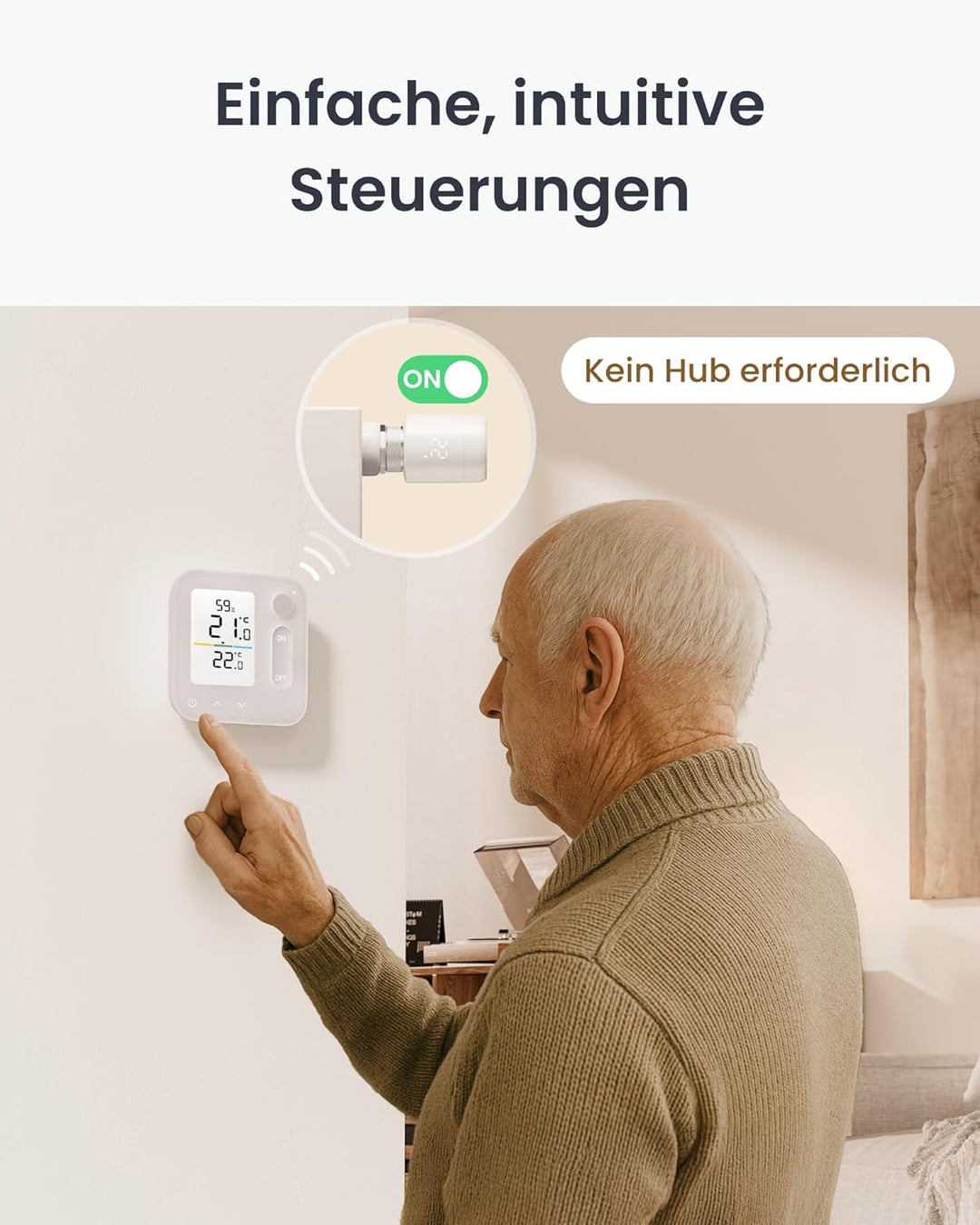 SwitchBot Smart Heizkörperthermostat-Panel Combo – App- und Zeit-Steuerung, Energieseinsparung, einf