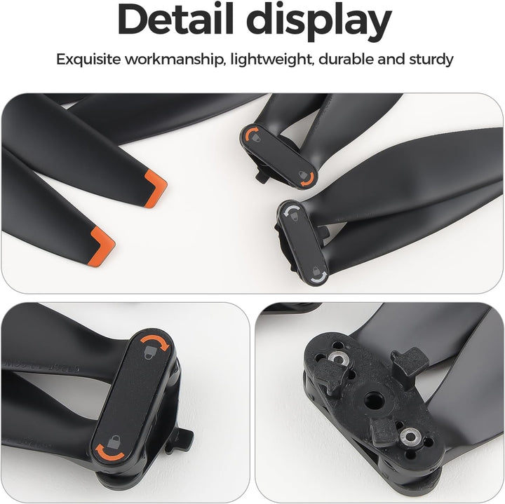 8 Stück Propeller für Mini 5 Pro(Orange Kante), Leicht geräuscharm stabiler Schnellspanner Propeller
