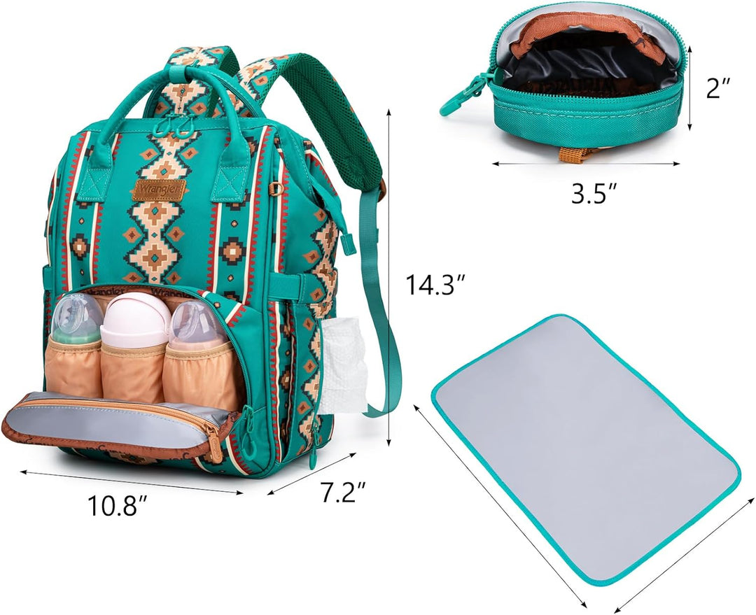 Montana West Wrangler Wickeltasche, Rucksack, Aztekenmuster, Reiserucksack, Geldbörsen, Western-Mult