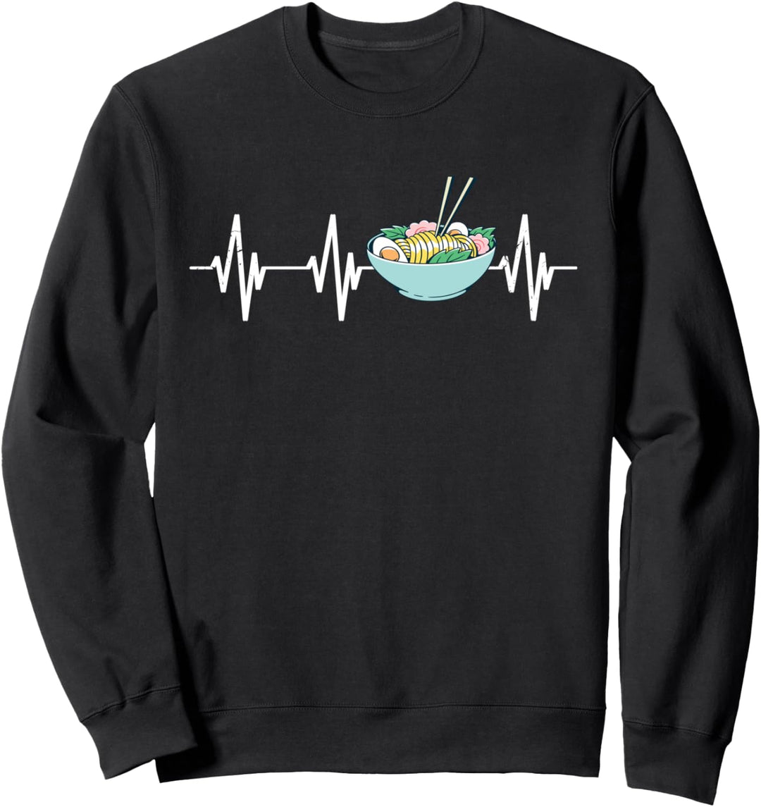 Japanische Ramen Herzschlag Japan Nudeln Herzlinie Sweatshirt