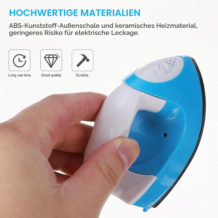 Mini Bügeleisen zum Nähen, Kleines Bügeleisen für Bügelperlen, 180°C Konstante Temperatur Tragbare M
