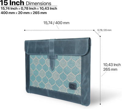 Londo Echtleder Tasche, Hülle für MacBook Pro – 15 & 16 Zoll Kompatibel mit M1 und 2020 Model (Blau)